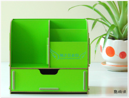 包邮桌面木质拼装组装创意DIY化妆品办公遥控器杂物收纳储物盒箱