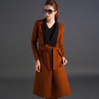 高端奢华明星款双面羊绒大衣女长款2015年冬季新纯手工羊毛女大衣