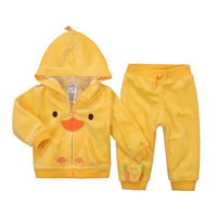 2014新款  童装 爆款儿童天鹅绒套装运动童套装 动物造型超萌套装