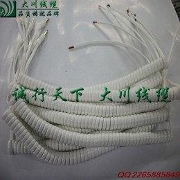 亮面PU弹簧线2芯0.3螺旋电缆 白色弹弓线