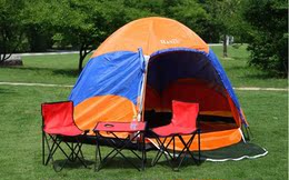 包邮蒙古包双层六角大帐篷3人4人5人自动露营防蚊帐篷户外用品