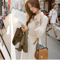 韩国代购2015春夏雪纺两件套蕾丝显瘦气质吊带长裙修身连衣裙子