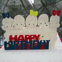 宝宝乐园2015批发定制韩国创意立体生日贺卡片纸雕纸模儿童节礼物