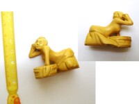 木雕工艺品 黄杨木雕 手把件 仿古摆件 古代美女沐浴 潘家园古玩