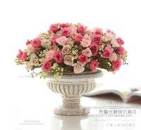 光触媒高仿真花绢花假花装饰花艺人气韩式风格 欧式复古玫瑰套装