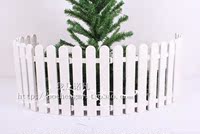 圣诞栅栏塑料圆头白色 节日布景 拼凑折叠护栏 圣诞用品 围栏篱笆