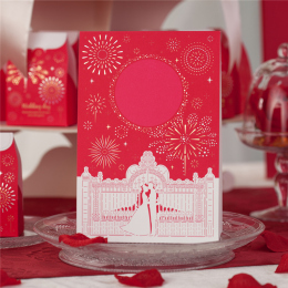 2015新款唯思美婚庆用品结婚婚宴席桌卡欧式繁花似锦套系红色高档