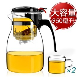 五折包邮高硼硅品质900ml 飘逸杯泡茶杯茶壶过滤耐热玻璃茶具套装