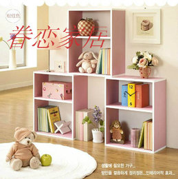 韩式板式储物柜书柜自由组合韩式书柜宜家书架柜子书橱壁架书架