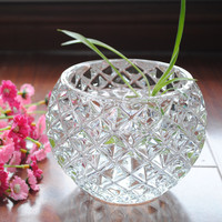 包邮特价欧式水晶花瓶透明玻璃现代时尚简约家居饰品摆件圆球花器