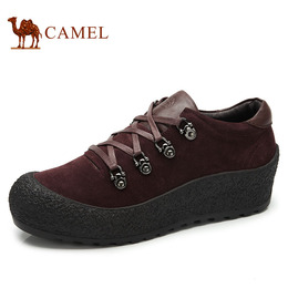 Camel骆驼正品 牛皮日常休闲低帮系带男鞋潮流耐磨