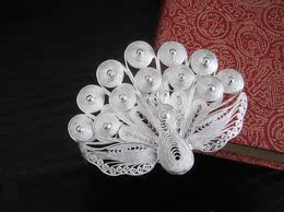贵州银饰设计师手工吊坠纯银项坠民族风花丝银孔雀奢华婚礼