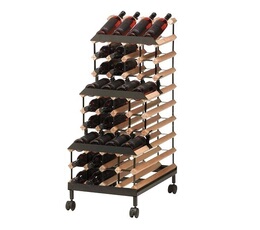 实木红酒架木质创意铁艺欧式 48瓶可移动三层 商用展会置物架子