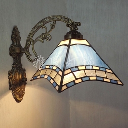欧式复古蓝色地中海风格彩绘单头壁灯浴室镜前灯床头过道灯饰灯具