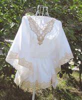 秋款外套金色蕾丝蝙蝠衫白甜美梦幻女神仙女和服罩衫慵懒显瘦斗篷