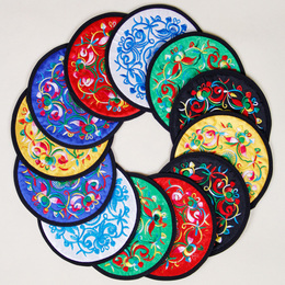 民族特色工艺品中国风传统绣花杯垫隔热垫鼠标垫1对装