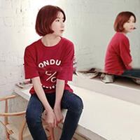 2016新款韩版女装秋冬季宽松T恤新款短袖女圆领上衣韩版常规款