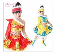 少儿演出服儿童民族表演服蒙族女童舞蹈服藏族幼儿蒙古舞服装裙装
