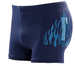 特价温泉男士泳裤 火焰图案平角游泳裤 黑色时尚男士泳衣