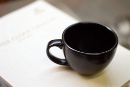 【天天特价】简约个性卡布奇诺咖啡杯经典黑色纯色哑光杯家居品