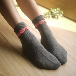 毛短袜 花边袜 堆堆袜 翻边短袜 保暖羊毛袜 全场十件包邮