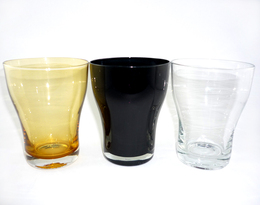 彩色 透明玻璃口杯水杯耐热茶杯啤酒杯创意彩色口杯