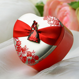 韩国红色马口铁喜糖盒子创意喜糖盒婚庆用品高档婚礼大号可装烟