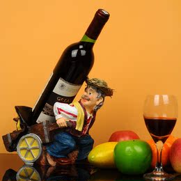 农夫拉车树脂红酒架工艺品欧式酒架创意酒瓶架时尚酒柜酒瓶架包邮