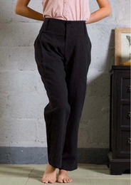 慈缘棉麻---日本水洗棉麻 设计师原创 洗旧色休闲女裤显瘦款20500