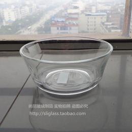 透明简单时尚锥形玻璃碗 钢化汤碗微波炉适用 耐热玻璃甜品碗