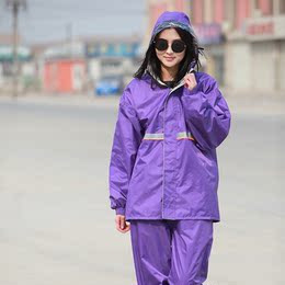 韩国时尚户外中长款双层防水防雪雨衣雨裤运动型分体套装加厚包邮