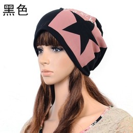 韩版街舞帽 字母五角星图案男女通用套头帽 包头帽 月子帽 强大款
