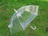 包邮 白色创意伞 透明雨伞 加厚公主伞 雨伞 长柄伞 透明伞