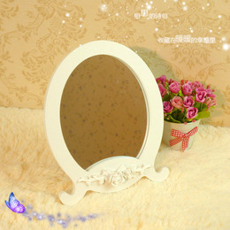 现货韩式田园家具白色雕花化妆镜 梳妆镜 台镜子 促销镜 促销价