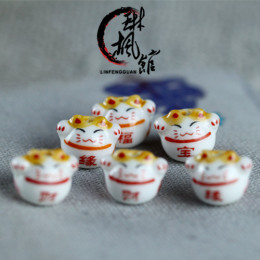 15MM招财猫 瓷珠2元1个-DIY手工饰品 串珠 散珠