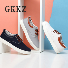 GKKZ男士帆布鞋秋季透气布鞋低帮休闲鞋圆头韩式平板鞋百搭男鞋子
