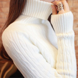 兔绒包芯纱2015秋冬季韩国高领长袖麻花毛衣女修身长袖针织打底衫