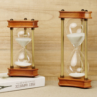 创意时间沙漏计时器摆件礼物欧美式实木家居装饰客厅书房男士礼品