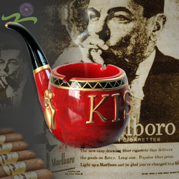 烟斗烟灰缸创意个性时尚欧式复古树脂带盖烟缸送男生朋友生日礼物