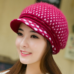 冬季保暖帽子女士韩版潮加厚毛线帽时尚针织帽秋冬天贝雷帽妈妈帽