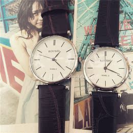 《掩映少年》纯白vintage复古森林系皮带手表 简约时尚文艺男女表