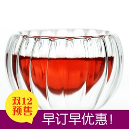 条纹双层玻璃茶杯创意玻璃杯耐高温功夫茶具套装特价