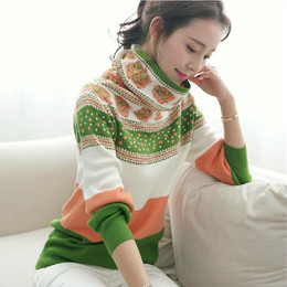 秋冬季新品女装韩版修身中长款高领打底毛衣女套头打底衫针织衫