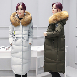 2016冬装新款韩版修身大毛领棉服女中长款棉袄显瘦加厚大码外套潮