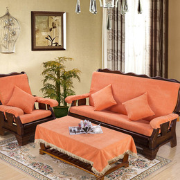 定做红木沙发垫带靠背 实木的沙发的垫 沙发坐垫连体冬季海绵防滑