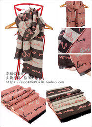 2015秋冬季新款韩版拼色字母羊绒加厚保暖围巾披肩围巾正反两用女