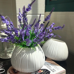 白色干花花瓶陶瓷简约客厅摆件桌面现代创意家居插花餐桌田园欧式
