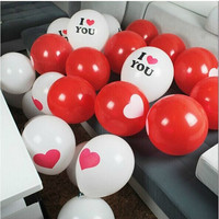 12寸韩国气球加厚 圆形图案气球印字 情人节婚礼婚庆求婚气球包邮