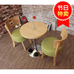 西餐厅桌椅 甜品店奶茶店餐桌椅组合咖啡厅桌椅 实木餐椅特价促销