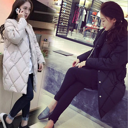 2015冬季韩版女装宽松显瘦棉衣中长款加厚面包棉服学生学院风外套
